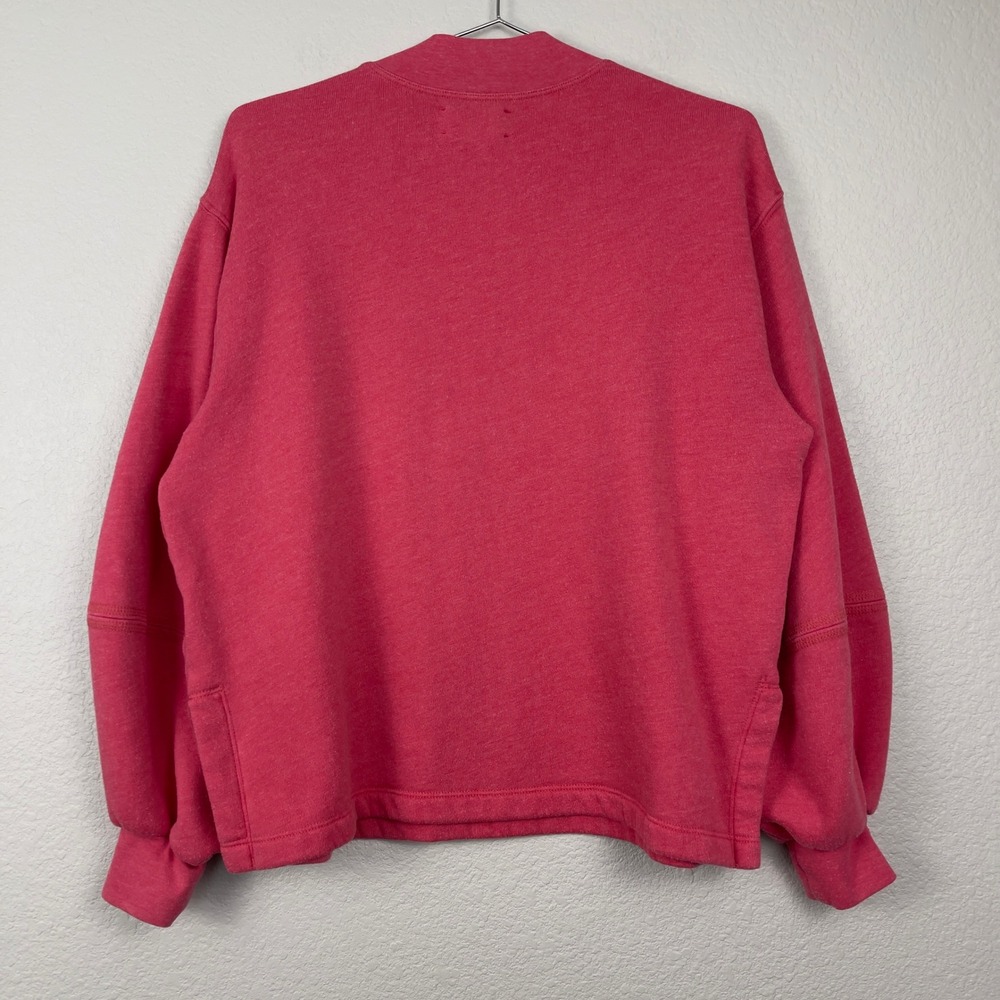 Xirena Gwen Sweatshirt Mock Neck Balloon Sleeve Small Red Moon Fleece Pullover - Picture 2 of 8